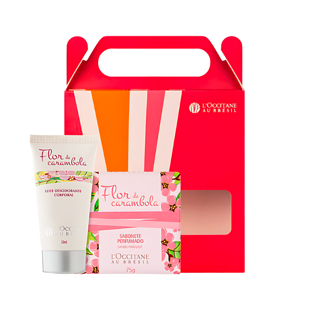 L'Occitane au Brésil Starflower (Flor de Carambola) Gift Set front box presentation – Buy now at MKPBR.COM – Worldwide Shipping