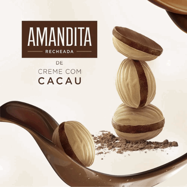 4 Packs Lacta Amandita Wafer with Chocolate-Flavored Filling - 4 x 200g (7.05 oz)