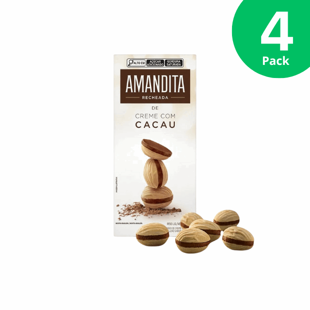 4-Pack Lacta Amandita Wafer with Chocolate-Flavored Filling - 4 x 200g (7.05 oz)