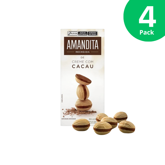 4 Packs Lacta Amandita Wafer with Chocolate-Flavored Filling - 4 x 200g (7.05 oz)