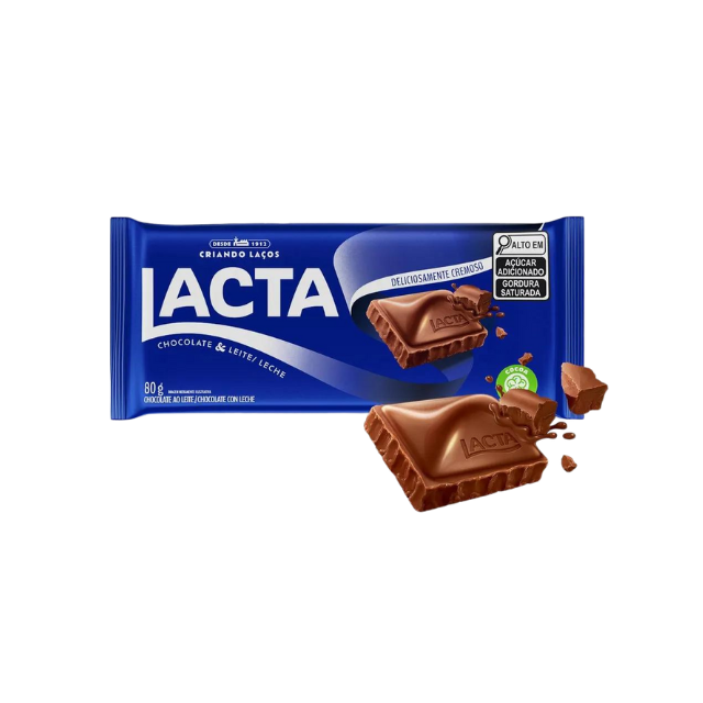 Lacta Classic Milk Chocolate Bar - 80g (2.82 oz) - Smooth and Creamy Indulgence