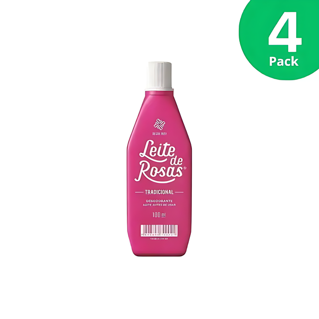 4-Pack Leite de Rosas Traditional Deodorant Lotion - 4 x 100ml
