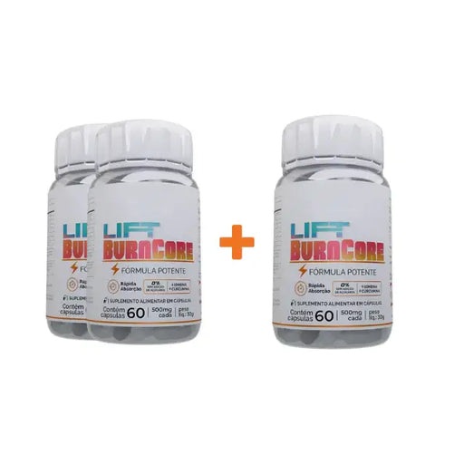 Promotional image for Lift BurnCore: Buy 2 Get 1 Free, resulting in 3 bottles of the powerful natural weight management supplement. Ideal for sustained fat burning and metabolism support – Buy now at MKPBR.COM – Worldwide Shipping