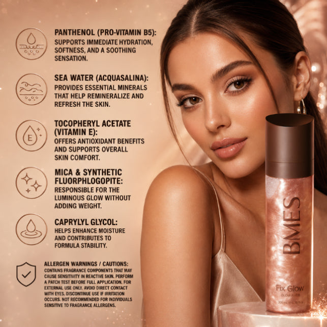 BMÉS Find Glow Illuminating Fixierspray 3.38 oz (100 ml) – Sofortiger Glow und Feuchtigkeit, Make-up-Fixierspray.