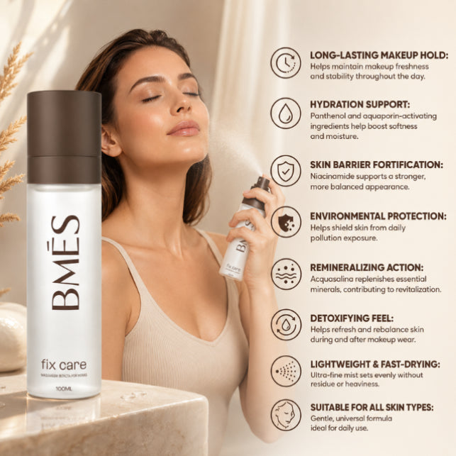 BM Beauty Fix Care Hydrating & Setting Mist 3.38 oz (100 ml) - Makeup Hold, Skin Revitalization & Daily Protection