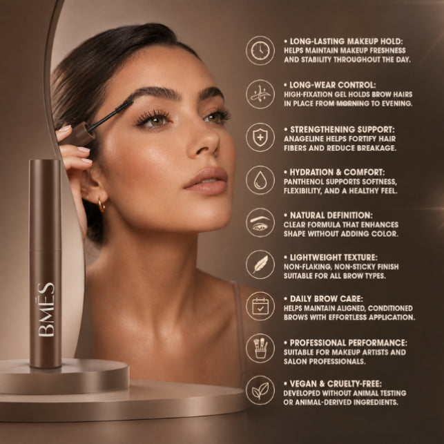 BMÉS Brow Stay Clear Brow Gel 0.10 oz (3 g) - Long‑Lasting Hold, Strengthening Actives & Natural Definition