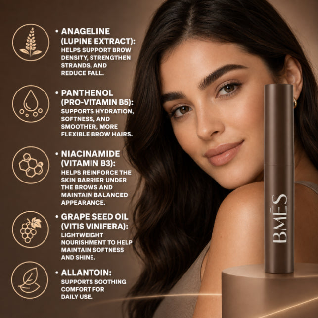 BMÉS Brow Stay Clear Brow Gel 0.10 oz (3 g) - Long‑Lasting Hold, Strengthening Actives & Natural Definition