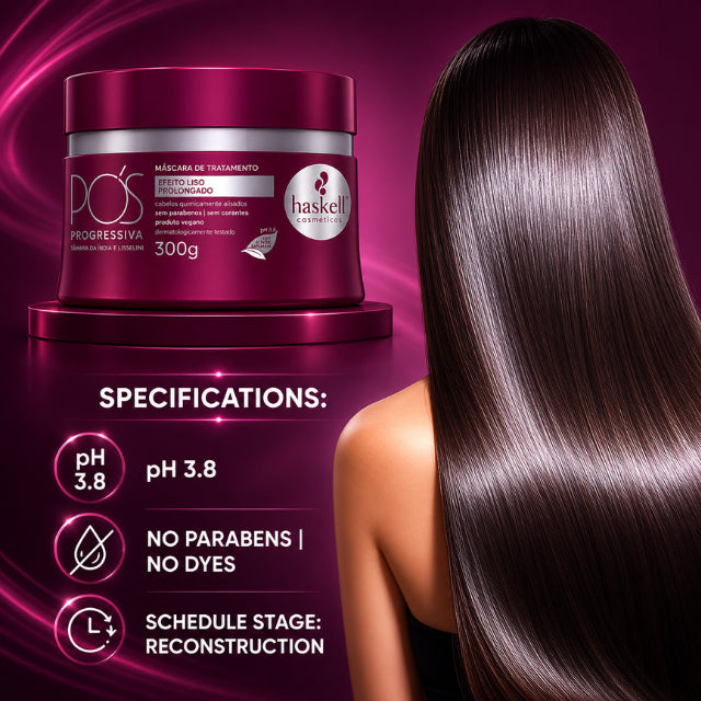Masque de traitement Pós-Progressiva Haskell : Alignement reconstructeur profond et contrôle des frisottis - 17,63 oz / 500g