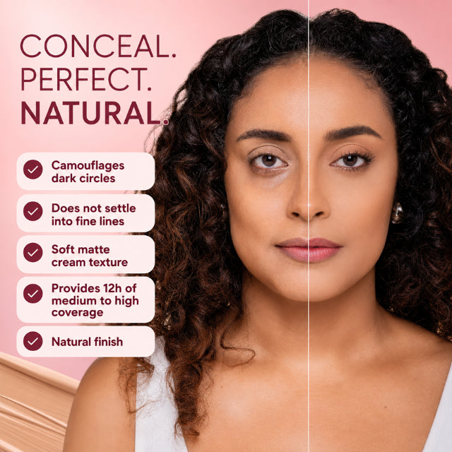Niina Secrets Perfect Match Liquid Concealer – 12h Soft Matte Coverage with Secrets Technology 2.0 – 0.34 oz (10 ml)