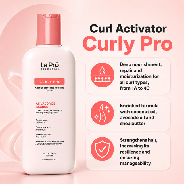 Le Prö Curly Pro Crème Activateur de Boucles – 10,14 fl oz (300 ml)