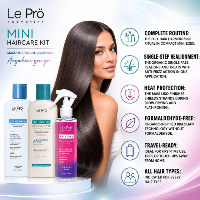 Le Prö Mini Hair Harmonizing Essentials Kit – Brazilian Hair Care Kit – 3-Piece Set