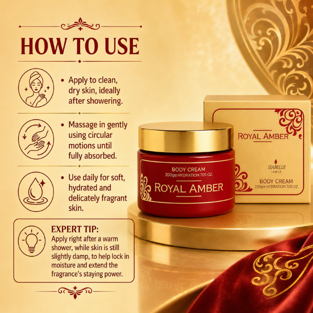 معجون ترطيب مركز للجسم Isabelle La Belle Royal Amber بوزن 200 جرام (7.05 أونصة)