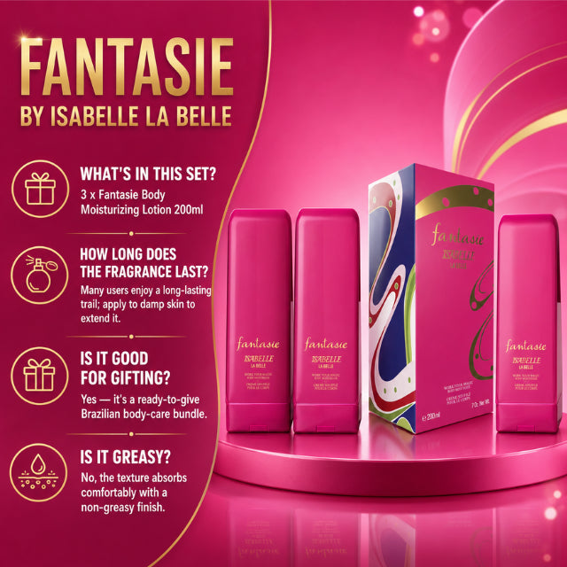 Isabelle La Belle Fantasie 바디 로션 트리오 – 브라질 바디 케어 세트
