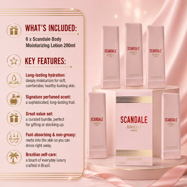 Isabelle La Belle Scandale 바디 로션 6팩 – 브라질 바디 케어 세트