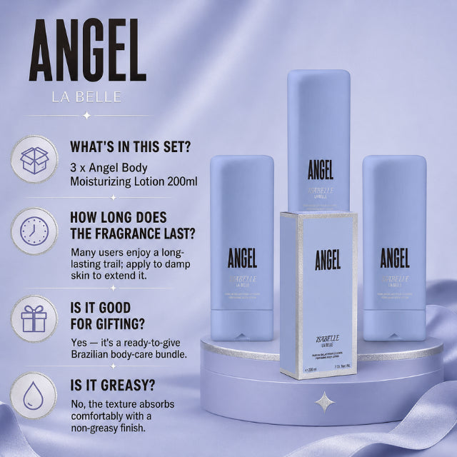 Isabelle La Belle Angel Trio di Lozioni per il Corpo – Set di Cura del Corpo Brasiliano