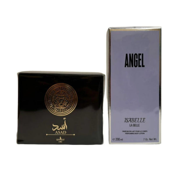 Isabelle La Belle Asad Black 페이스트 & Angel 로션 듀오 – 브라질 바디 케어 세트