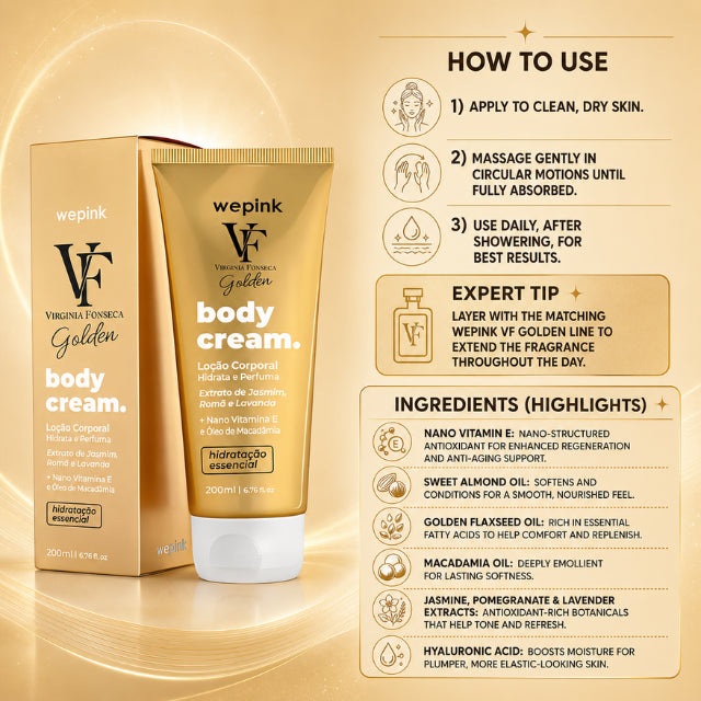 Wepink VF Golden Body Cream – Floral Hydration with Nano Vitamin E – 6.76 fl oz (200 ml)