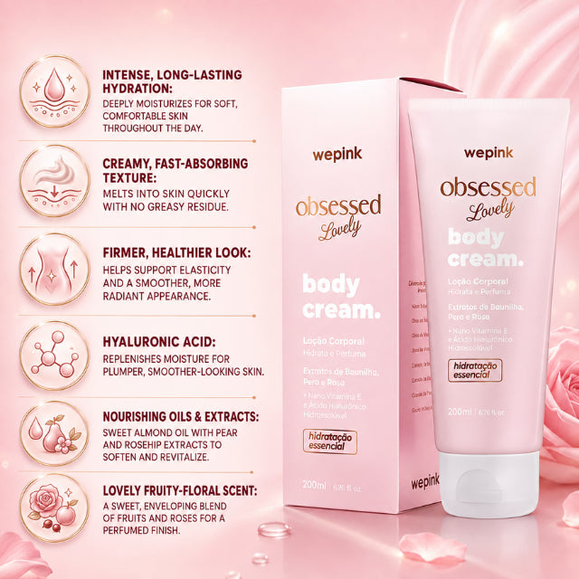 Wepink Obsessed Lovely Body Cream – Fruity-Floral Deep Hydration – 6.76 fl oz (200 ml)