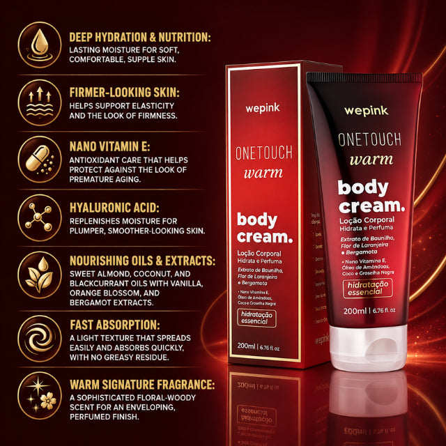 Wepink One Touch Warm Body Cream – Warm Floral-Woody Hydration – 6.76 fl oz (200 ml)