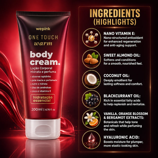 Wepink One Touch Warm Body Cream – Warm Floral-Woody Hydration – 6.76 fl oz (200 ml)