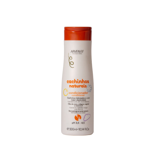 Arvensis Cachinhos Naturais Kids Conditioner – Coconut Detangling for Curly Kids – 10.14 fl oz (300 ml)