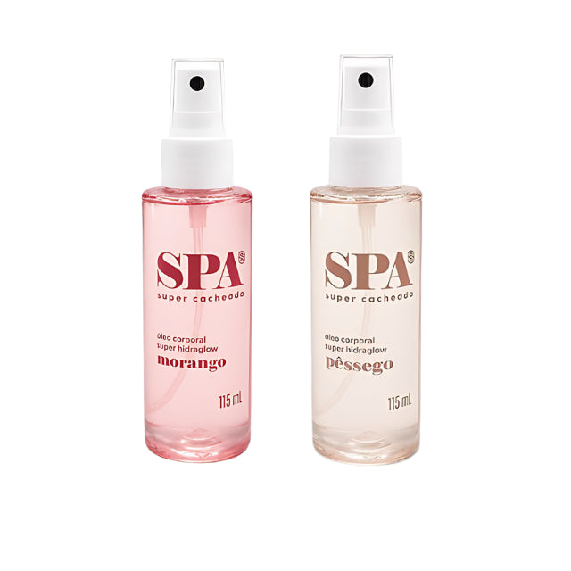 Super Cacheada Limited Edition Óleo Corporal Super HidraGlow SPA Lightweight Body Oil with Vitamin E (Choose Scent: Strawberry or Peach | 3.89 fl oz | 115 ml)