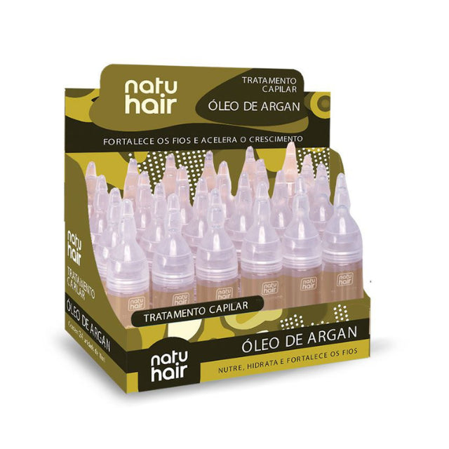 NatuHair Argan Oil Hair Treatment Ampoules – Pack of 6 (6 x 10 ml)