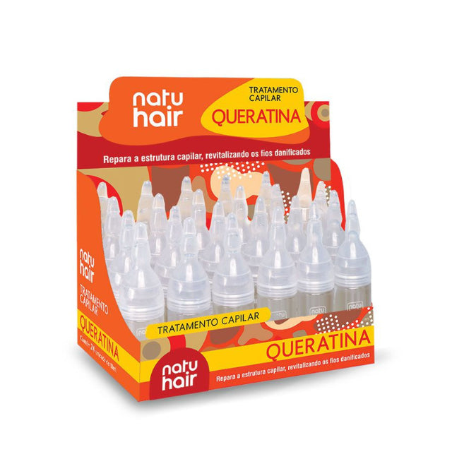 NatuHair Keratin Hair Treatment Ampoules – Pack of 6 (6 x 10 ml)