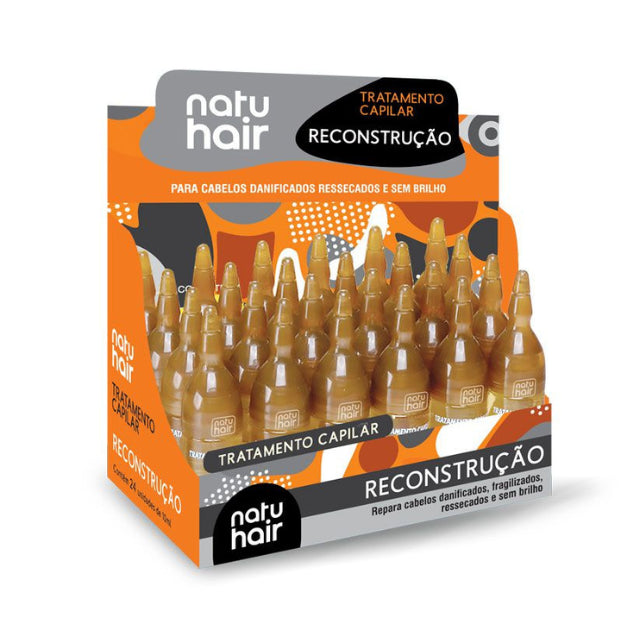 NatuHair Reconstruction Hair Treatment Ampoules – Pack of 6 (6 x 10 ml)