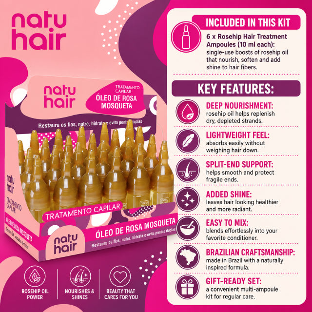 NatuHair Rosehip Hair Treatment Ampoule – 10 ml