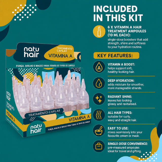 Ampollas Tratamiento Capilar con Vitamina A NatuHair – Paquete de 6 (6 x 10 ml)