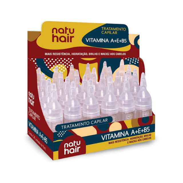 Ampollas Tratamiento Capilar con Vitaminas A+E+B5 NatuHair – Paquete de 6 (6 x 10 ml)