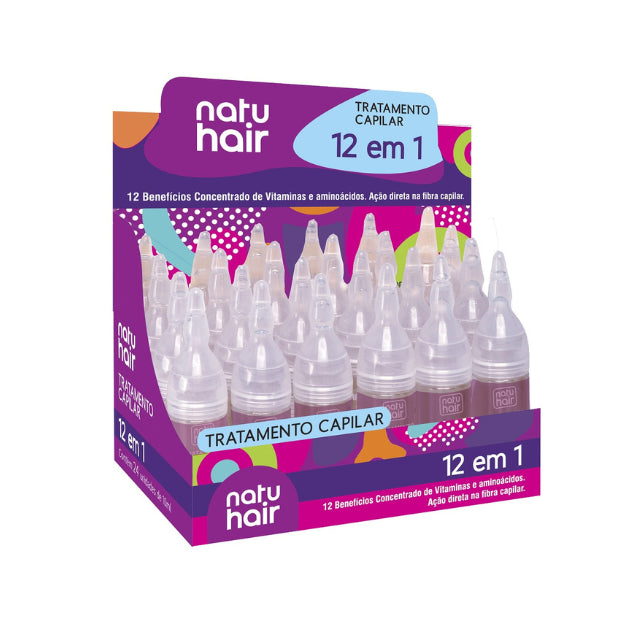 NatuHair 12-in-1 Hair Treatment Ampoules – Pack of 12 (12 x 10 ml)