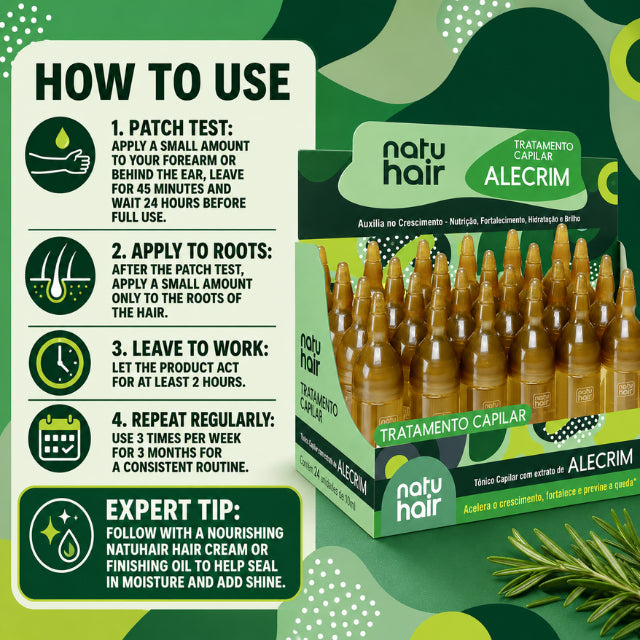 NatuHair Rosemary Hair Treatment Ampoules – Pack of 12 (12 x 10 ml)