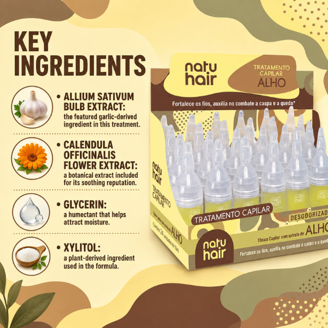 NatuHair Garlic Extract Treatment Ampoules – Pack of 12 (12 x 10 ml)