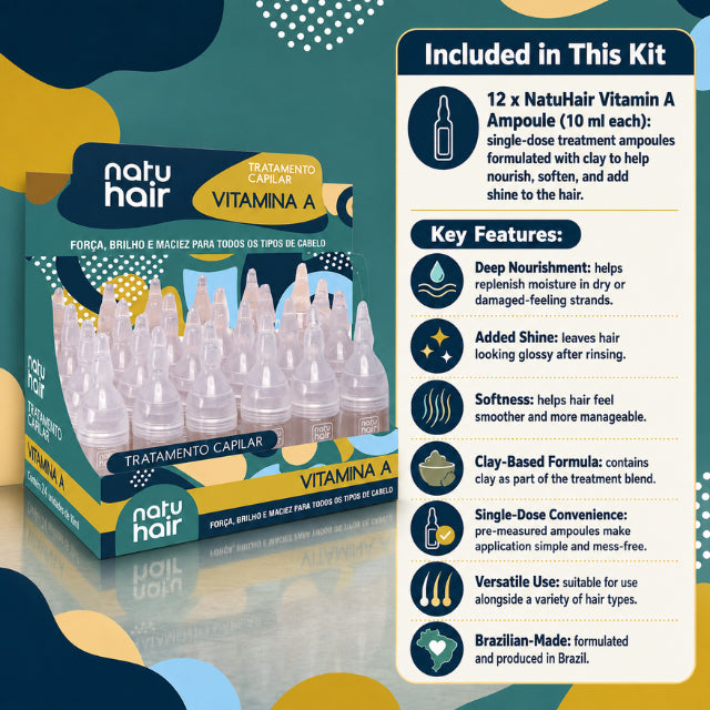 NatuHair Vitamin A Treatment Ampoules – Pack of 12 (12 x 10 ml)