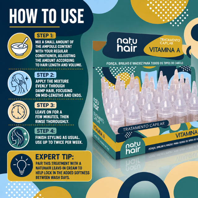 NatuHair Vitamin A Treatment Ampoules – Pack of 12 (12 x 10 ml)