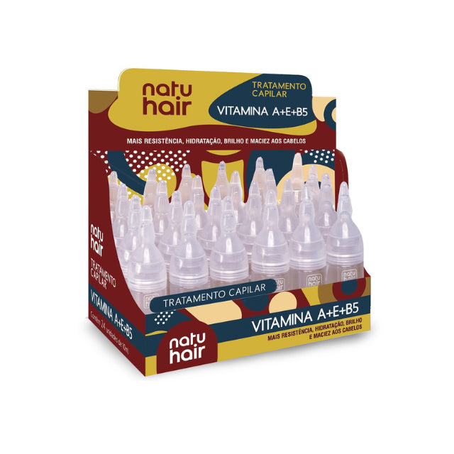 Ampollas de Tratamiento con Vitaminas A + E + B5 NatuHair – Pack de 12 (12 x 10 ml)