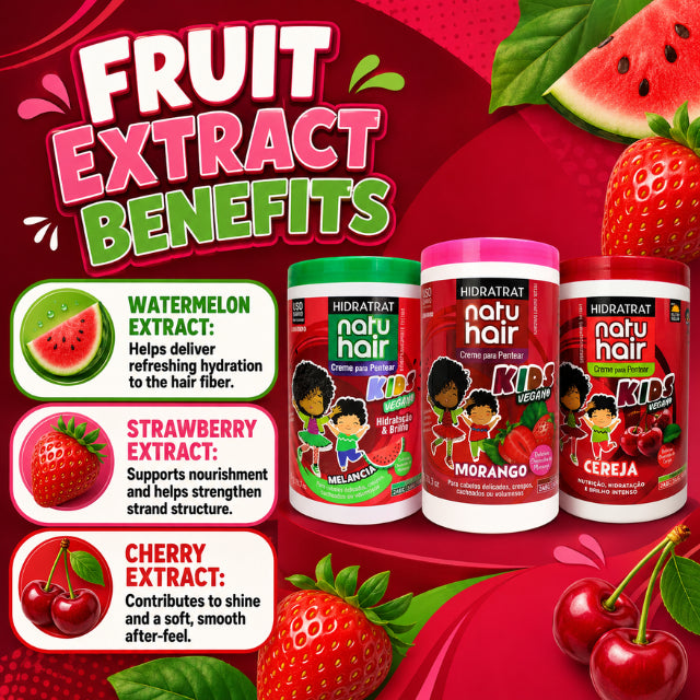 NatuHair Red Fruits Leave-In Combing Cream Kit – 3 x 1 kg