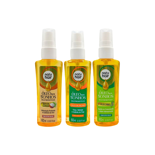 NatuHair Dream Oil Kit (Coconut, Castor and Rosemary) – 3 x 60 ml