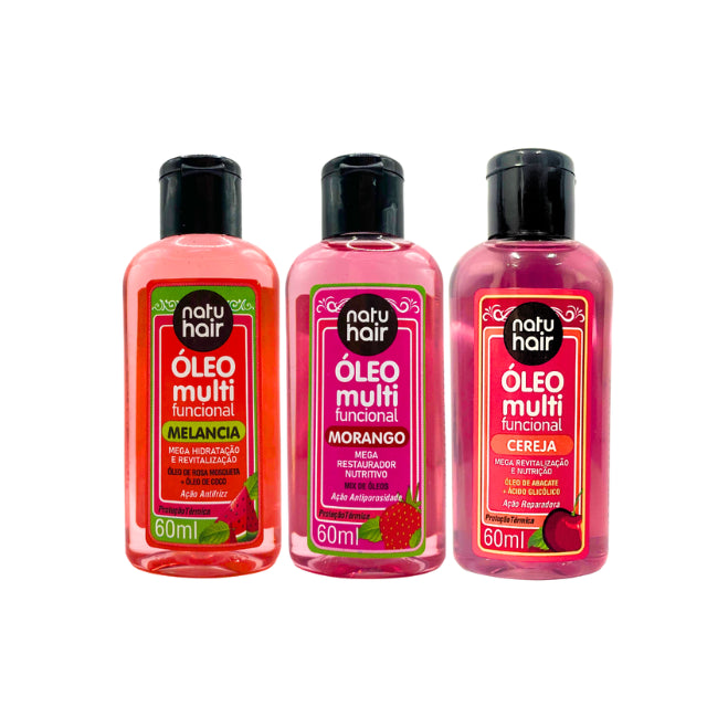 NatuHair Red Fruits Multifunctional Oil Kit (Watermelon, Strawberry, Cherry) – 60 ml