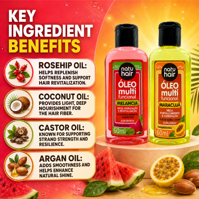 Kit NatuHair Aceite Multifuncional de Sandía + Maracuyá – 60 ml