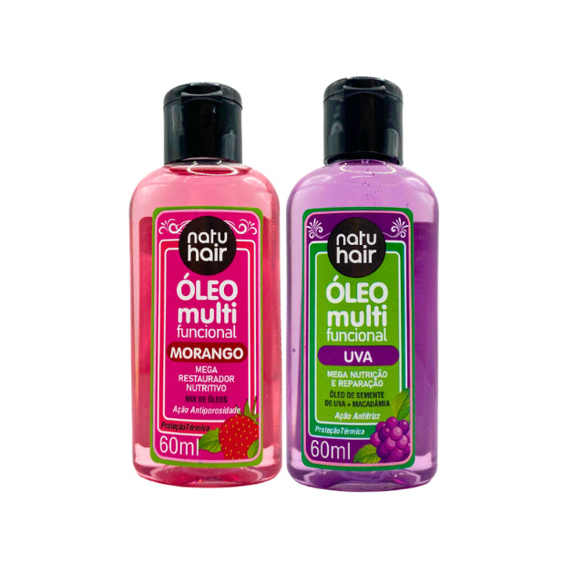 Kit NatuHair Aceite Multifuncional de Fresa + Uva – 60 ml