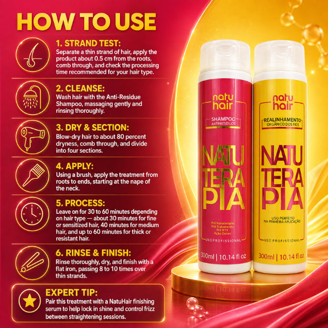Kit NatuHair Alisado Progresivo Sin Formaldehído con Champú Antirresiduos – 300 ml