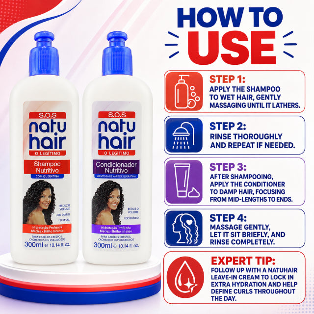 NatuHair Traditional SOS Nourishing Shampoo + Conditioner Kit – 300 ml