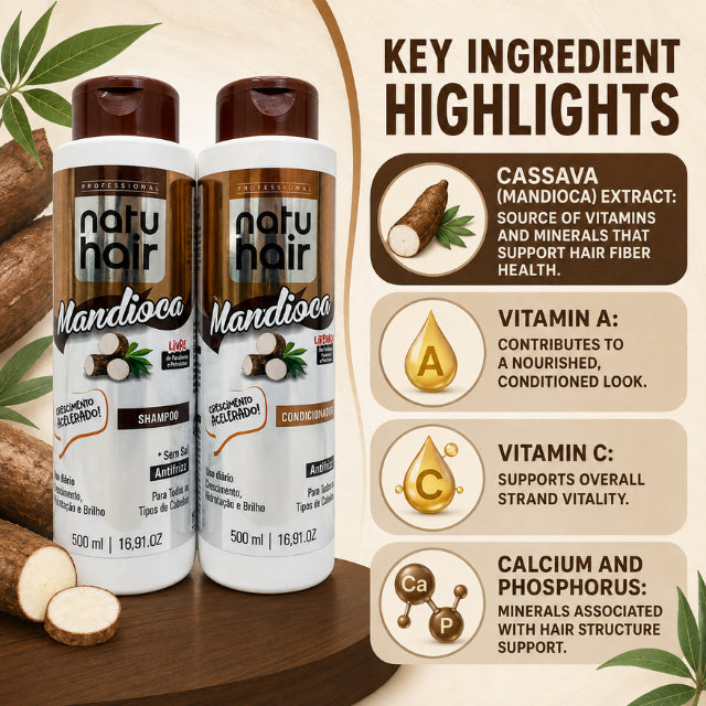 Kit de Champú y Acondicionador NatuHair Vita Mais Yuca – 500 ml