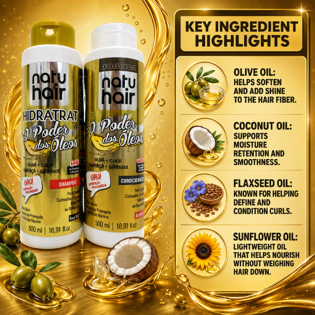 NatuHair Vita Mais Power of Oils Shampoo + Conditioner Kit – 500 ml
