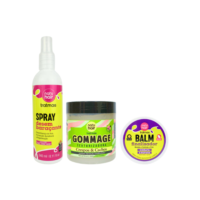 NatuHair TratMais Detangler + Gommage + Balm Kit