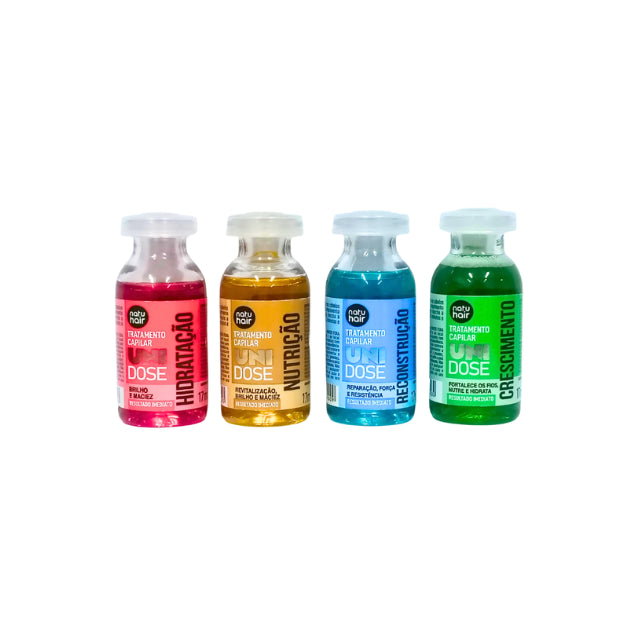 Kit Unidose Hydratation Nutrition Reconstruction Croissance NatuHair – 4 x 17 ml