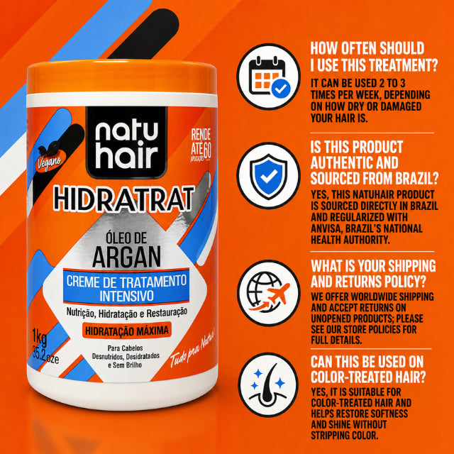 NatuHair Arganオイル インテンシブトリートメントクリーム – 1 kg